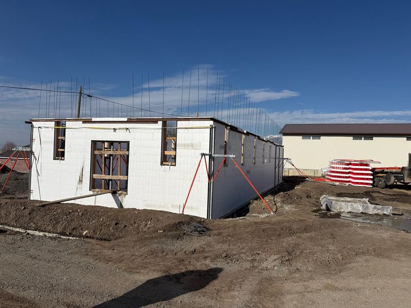 ICF home shell with window and door openings
